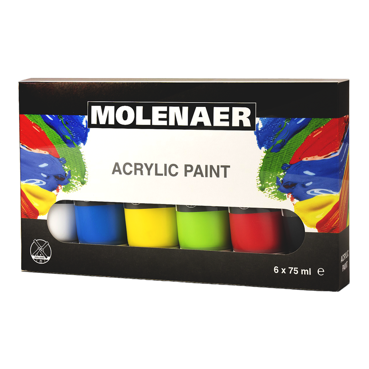 Acrylfarben-Set Molenaer 6 x 75 ml - Farbmix