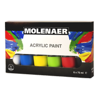 Acrylfarben-Set Molenaer 6 x 75 ml - Farbmix