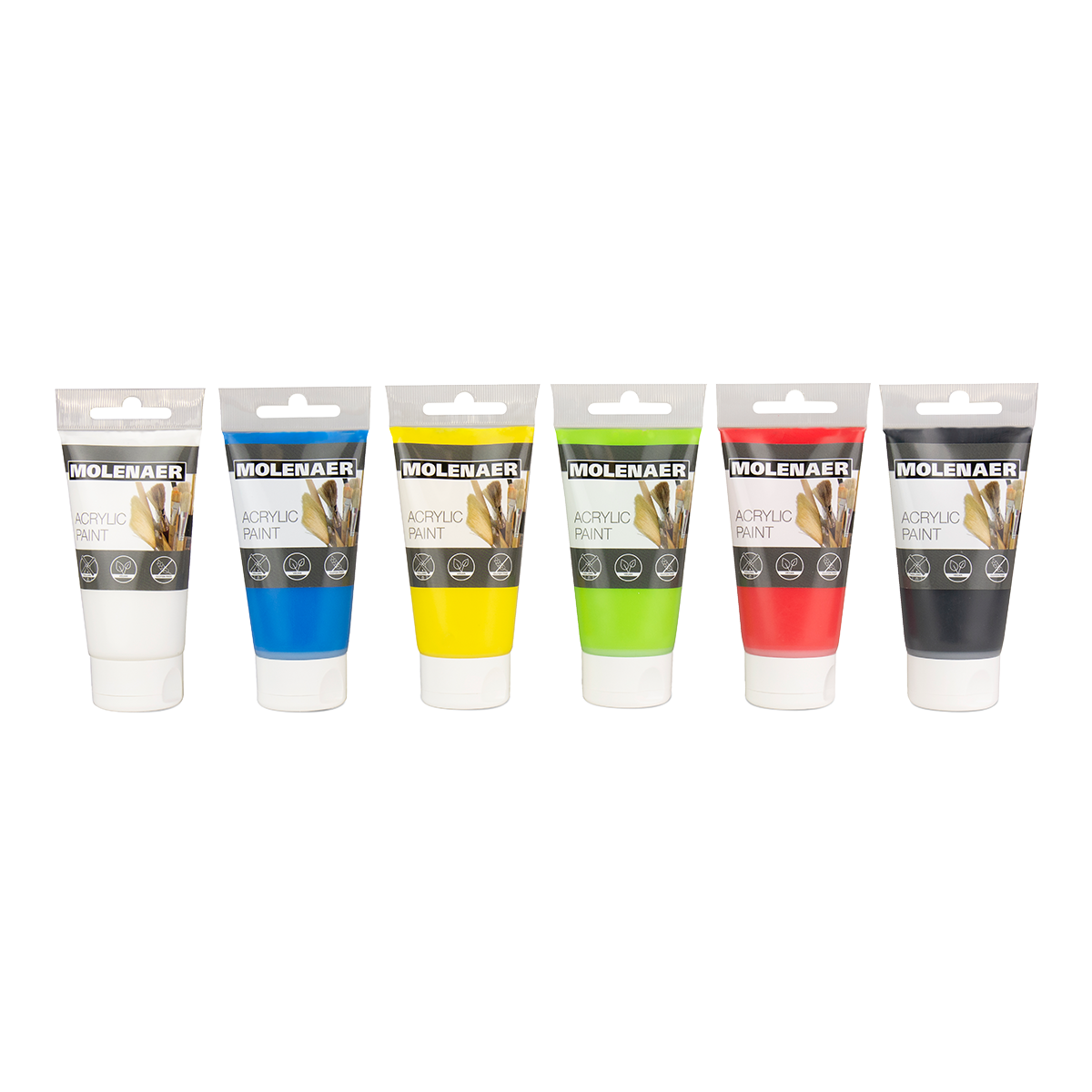 Acrylfarben-Set Molenaer 6 x 75 ml - Farbmix
