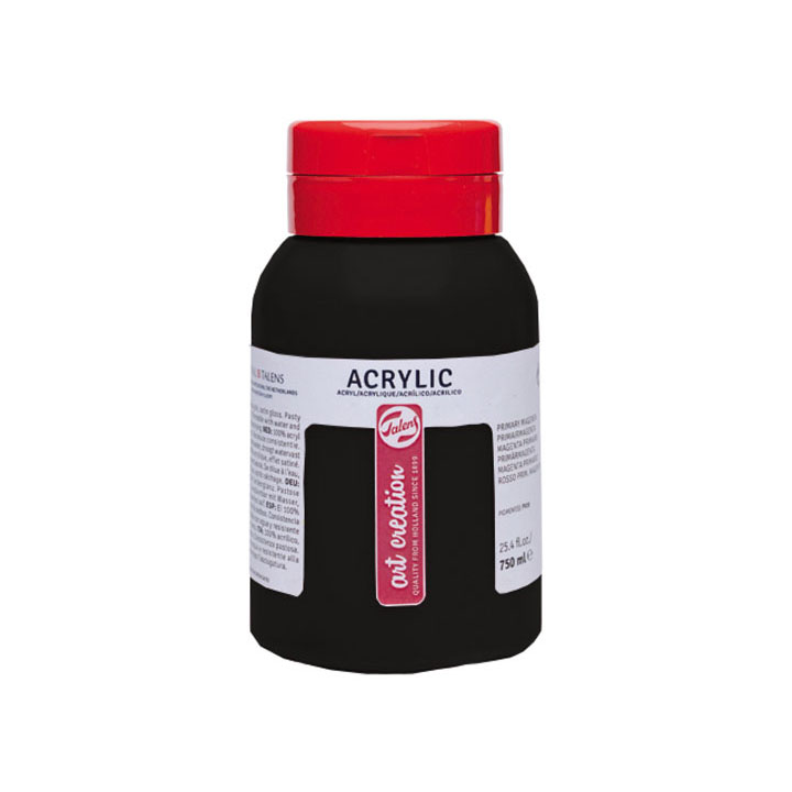 ArtCreation Essentials Acrylfarbe 750 ml – 40 Farbtöne | 701-elfenbeinschwarz