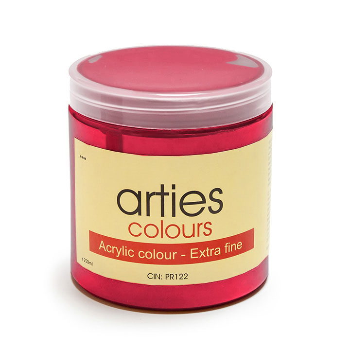 Arties Colours Acrylfarbe 250 ml – 45 Farbtöne | 5018 - Kadmiumrot tief - Farbton