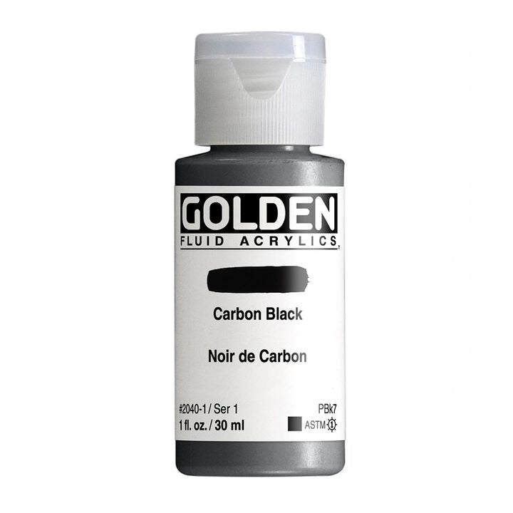 GOLDEN Fluid Acrylfarbe 118 ml | verschiedene Farben | 2040 Carbon Black