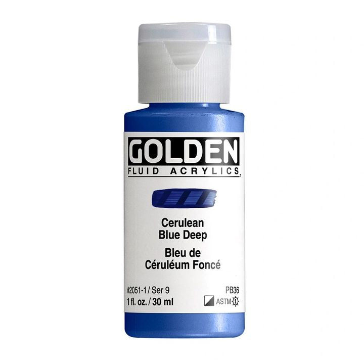 GOLDEN Fluid Acrylfarbe 118 ml | verschiedene Farben | 2051 cerulean tmavomodrá