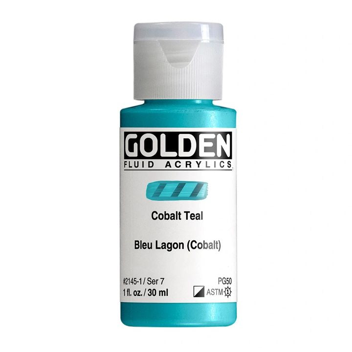 GOLDEN Fluid Acrylfarbe 30 ml – 2145 Kobaltblaugrün