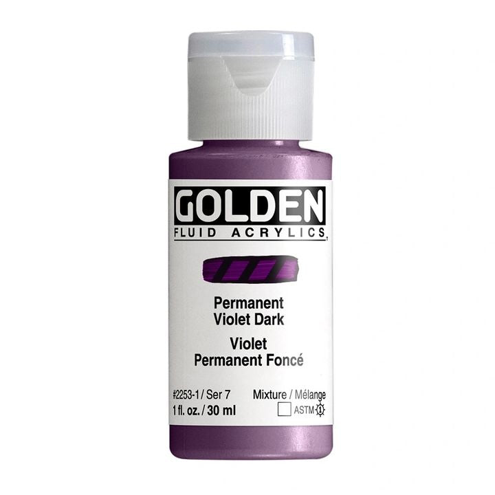 GOLDEN Fluid Acrylfarbe 30 ml – 2253 permanent Dunkelviolett