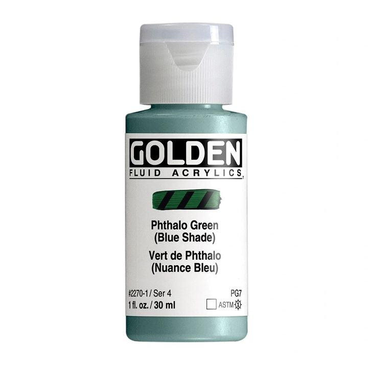 GOLDEN Fluid Acrylfarbe 30 ml – 2270 violettgrün (bläulicher Farbton)