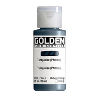 GOLDEN Fluid Acrylfarbe 30 ml – 2390 Türkis (ftalo)