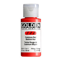 GOLDEN Fluid Acrylfarbe 30 ml – 2425 Kadmium Mittelrot Farbton