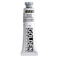 GOLDEN Heavy Body Acrylfarbe 59 ml | Iridescent | 4027 Stahl (grob)
