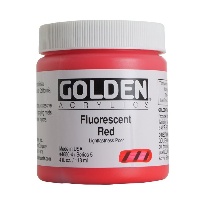 GOLDEN Heavy Body Fluoreszierende Acrylfarbe 118 ml | verschiedene Farben | 4650 rot