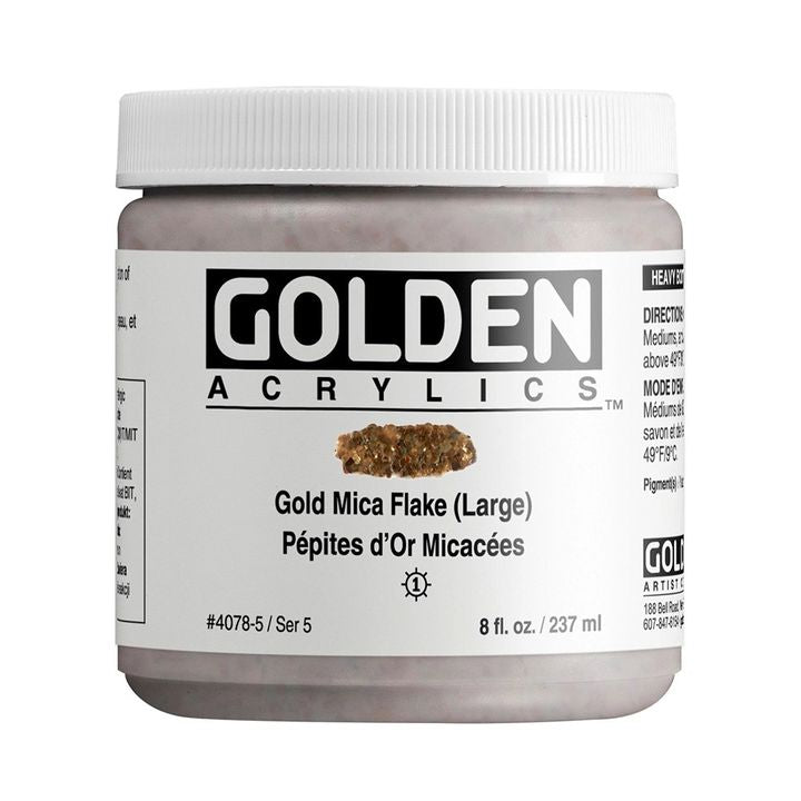 GOLDEN Heavy Body Mica Flake Acrylfarbe 118 ml – 4078 Gold gekörnt grob
