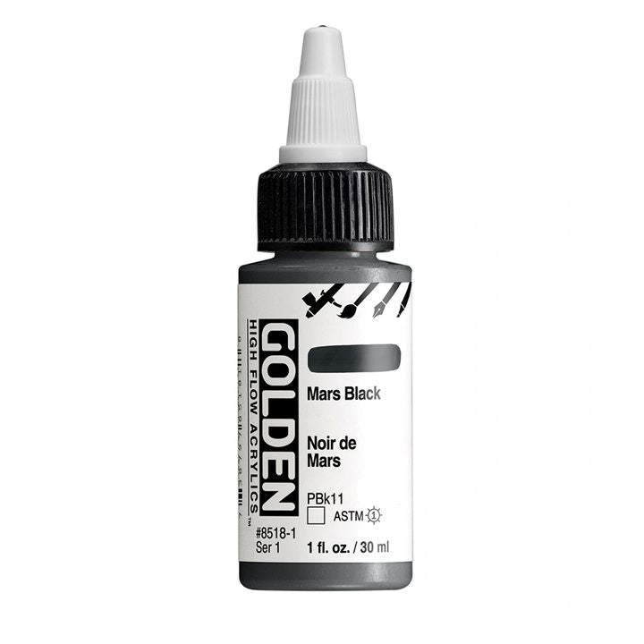 GOLDEN High Flow Acrylfarbe 30 ml | verschiedene Farbtöne | 8518 Marsová Čierna