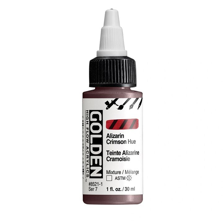 GOLDEN High Flow Acrylfarbe 30 ml | verschiedene Farbtöne | 8521 Alizarínová Karmazínová Hue