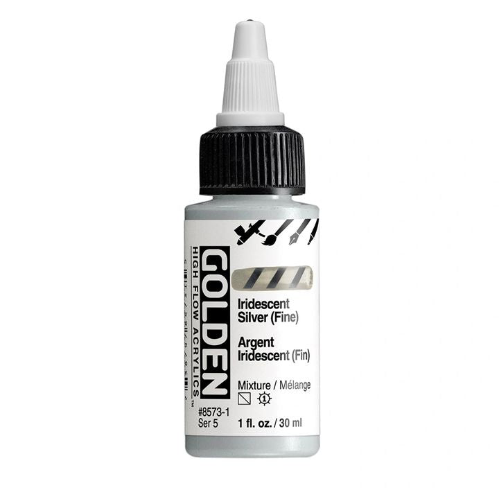GOLDEN High Flow Iridescent Acrylfarbe 30 ml – 8573 Silber Fein