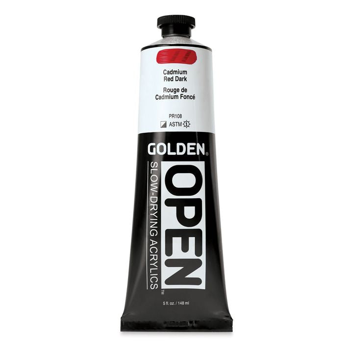 GOLDEN OPEN Slow-Drying Acrylfarbe 148 ml | verschiedene Farbtöne | 7080 Kadmiumrot Dunkel