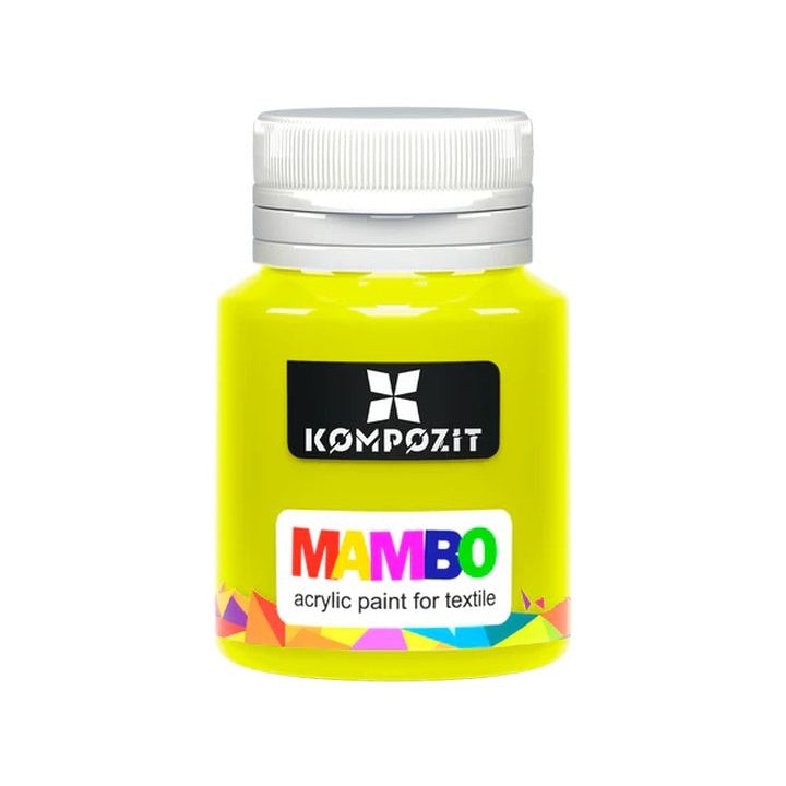 MAMBO Acrylfarbe für Textil und Leder 20 ml – 03 Zitronengelb