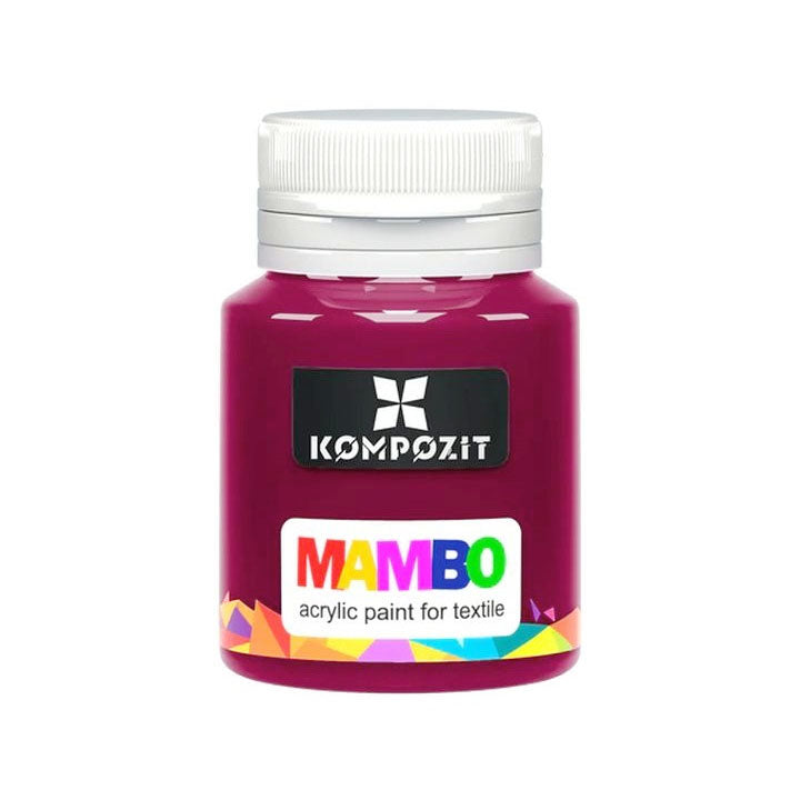 MAMBO Acrylfarbe für Textil und Leder 20 ml – 09 Bordeaux