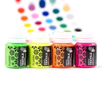 ROSA TALENT Neon-Textilfarbe mit hohem Pigmentgehalt, leuchtet unter UV-Licht.