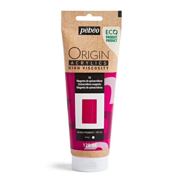 Pebeo ORIGIN Acrylfarbe 120 ml | verschiedene Farbtöne | chinakridón magenta