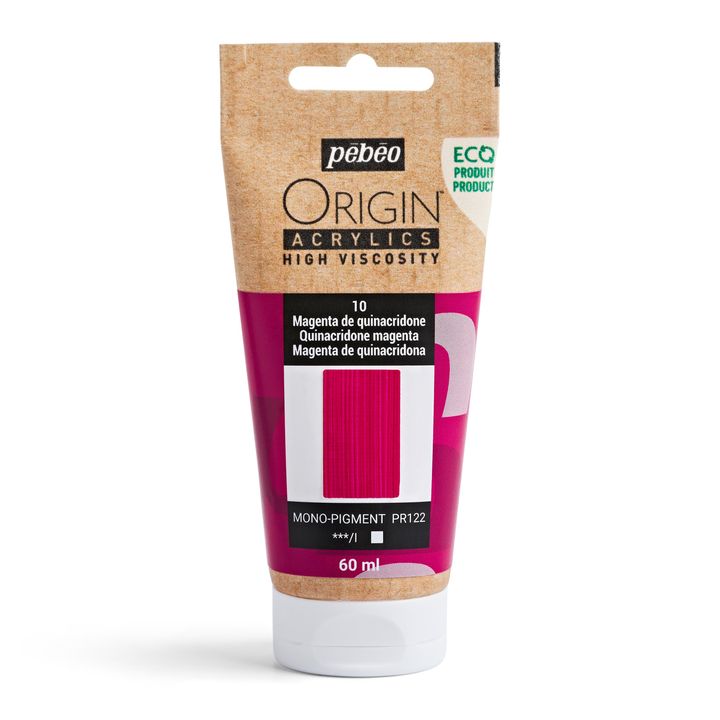 Pebeo ORIGIN Acrylfarbe 60 ml | verschiedene Farbtöne | chinakridón magenta