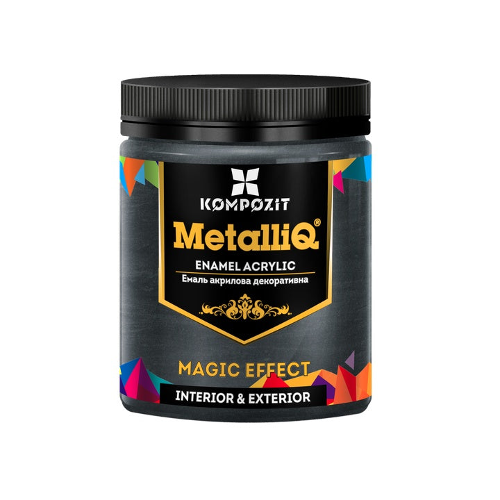 MetalliQ Kompozit Acrylfarbe mit Metallic-Effekt 500 g | verschiedene Farbtöne | perlschwarz
