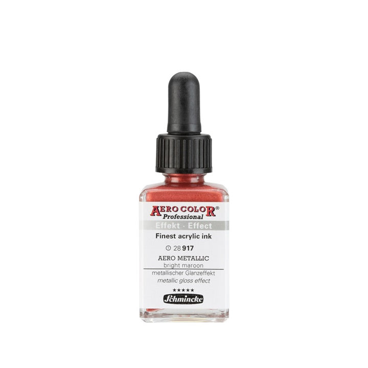 Schmincke AERO COLOR Professional Effect Acryltinte 28 ml | verschiedene Farben | 917 AERO METALLIC hellkastanienbraun