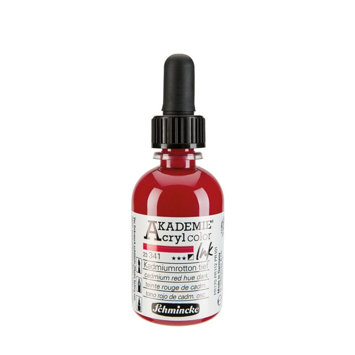 Schmincke AKADEMIE Acryltinte 50 ml | verschiedene Farben | 341 Kadmiumrot dunkel Farbton