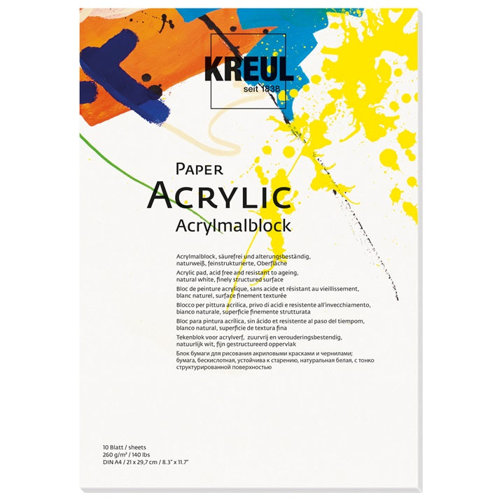 KREUL Acrylmalpapier - 10 Blatt | verschiedene Formate