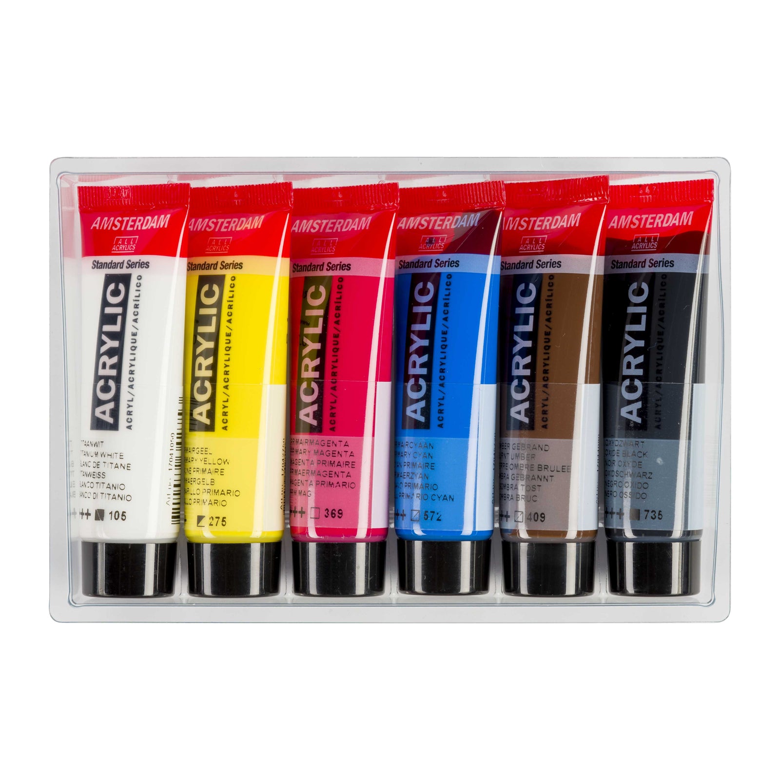 ROYAL TALENS Amsterdam Acrylfarben-Set Primary 6 x 20 ml