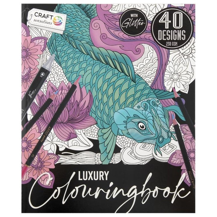 Anti-Stress-Malbuch - Glitzerfisch mit 40 Motiven — Bild 1
