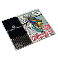 Antistress-Malbuch mit 10 Buntstiften in Metalldose | ARTMIE