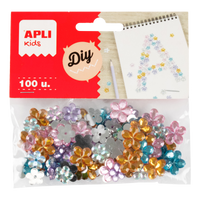 APLI Deko-Acrylsteine 100 Stk., Mix aus Größen und Farben – Blumen