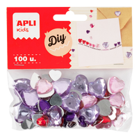 APLI Deko-Acrylsteine 100 Stk., Mix aus Größen und Farben – Herzen