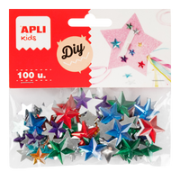 APLI Deko-Acrylsteine 100 Stk., Mix aus Größen und Farben – Sterne