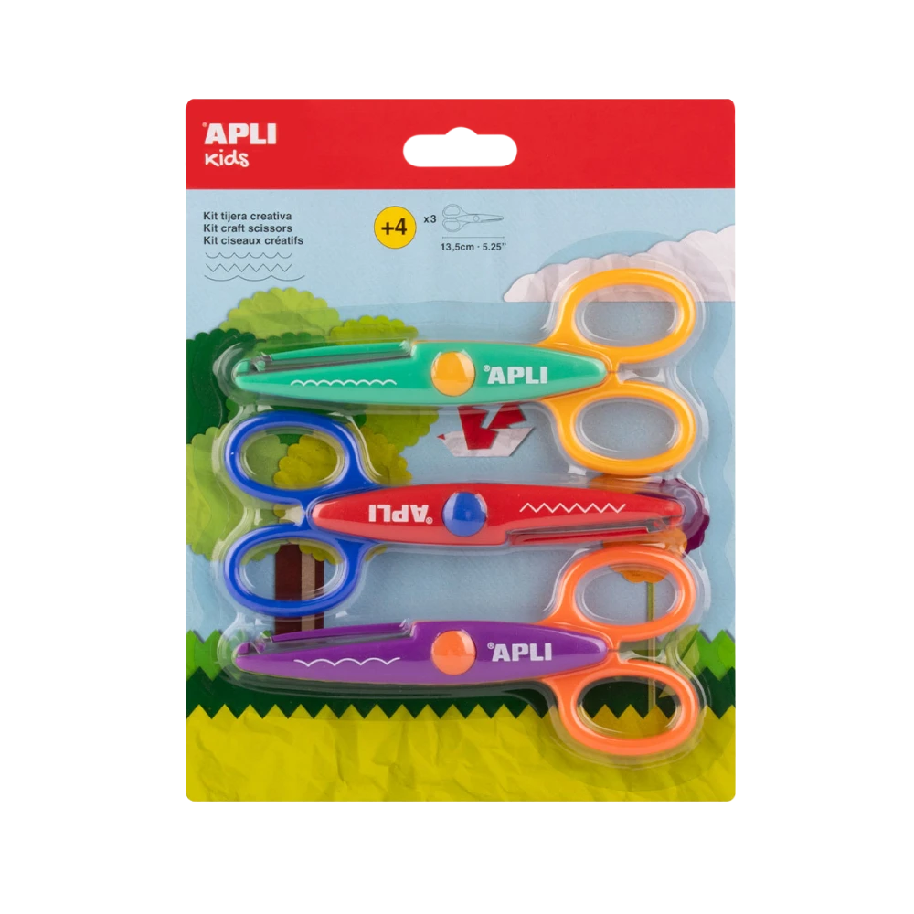 APLI Kreativschere 13,5 cm, abgerundete Spitze, symmetrisch
