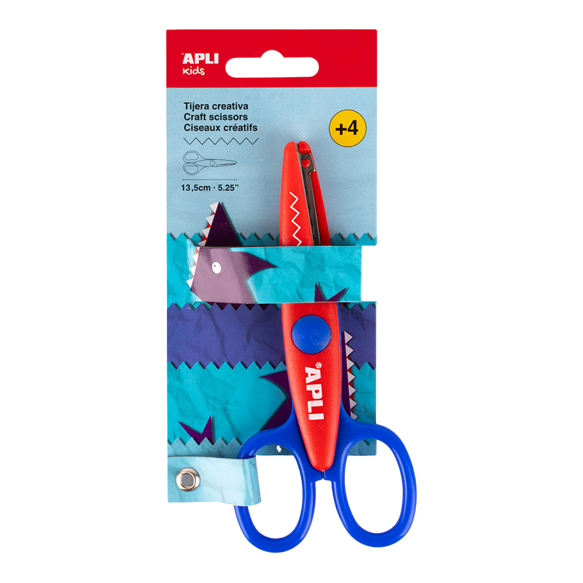 APLI Kreativschere 13,5 cm, abgerundete Spitze, symmetrisch – Zacken