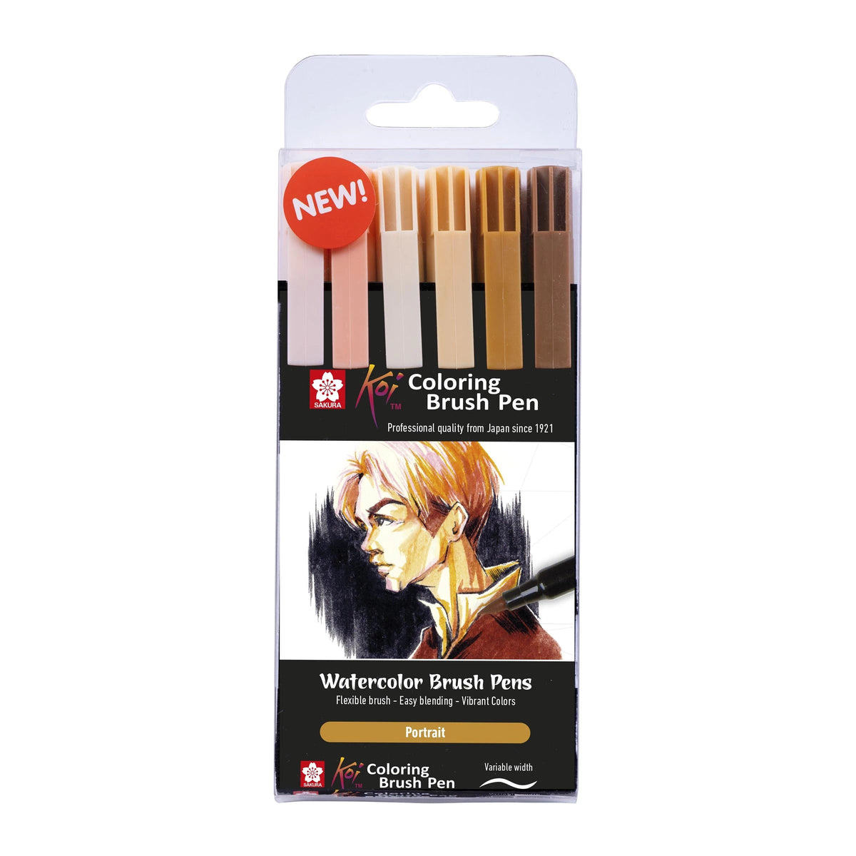 Aquarell Pinselstifte SAKURA Koi Portrait / 6er Set