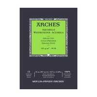 Aquarellblock ARCHES Feinkorn naturweiß 185 g/m2 A4 - 15 Blatt