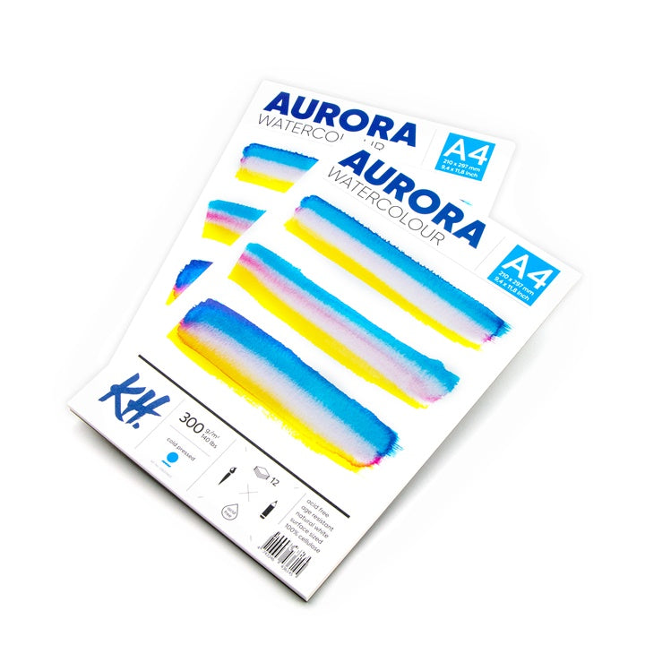 Aquarellblock AURORA cold press – 12 Blatt | verschiedene Formate — Bild 1