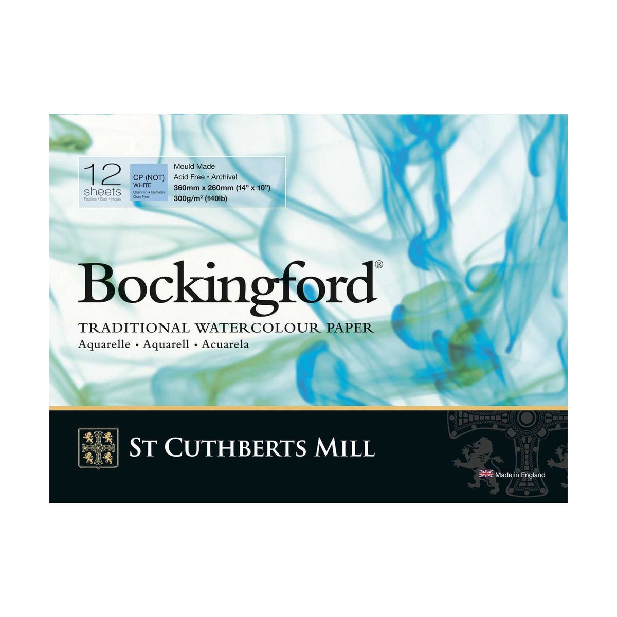 Aquarellblock CANSON St Cuthberts Bockingford feinkörnig weiß 300 g/m² - 12 Blatt