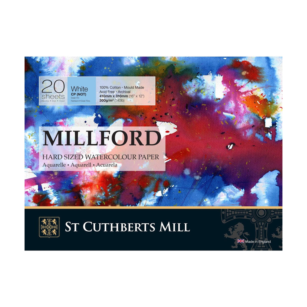 Aquarellblock CANSON St Cuthberts Millford Feinkorn 300 g 20 Blatt – 31 bis 41 cm