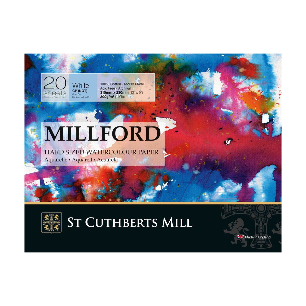 Aquarellblock CANSON St Cuthberts Millford Feinkorn 300 g 20 Blatt – 31 bis 41 cm