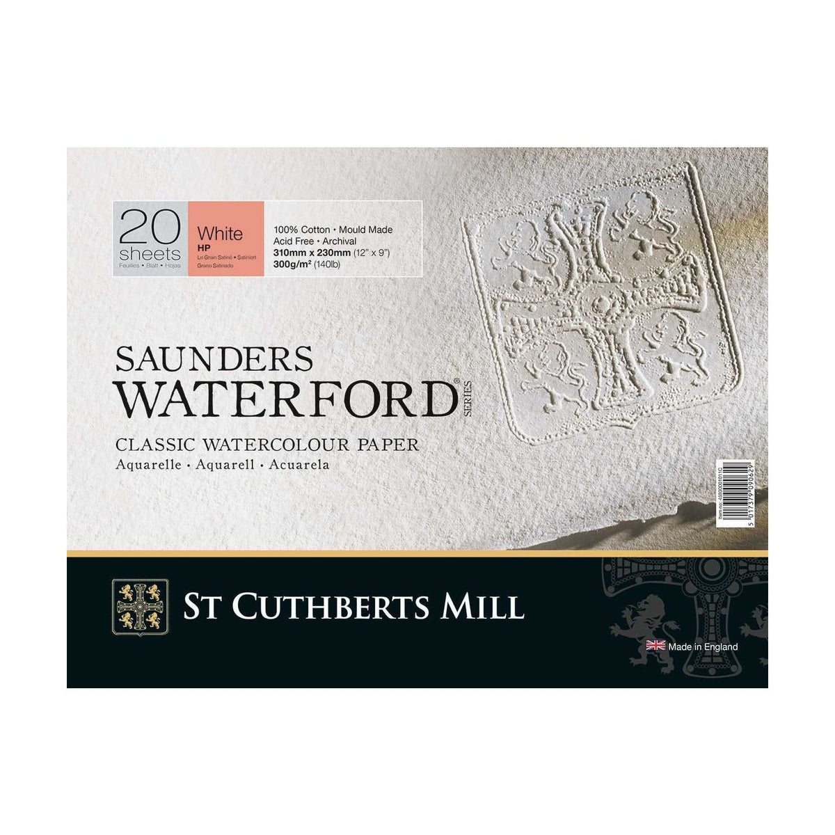 Aquarellblock CANSON St Cuthberts Saunders HP 300 g/m² - 20 Blatt 26 51 cm