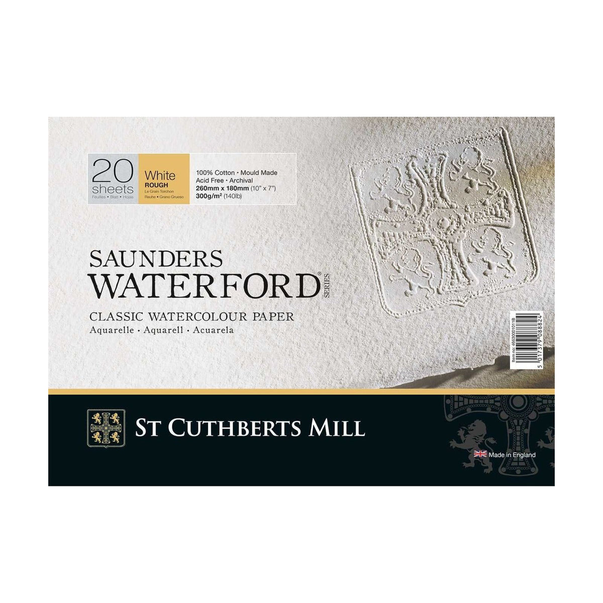 Aquarellblock CANSON St Cuthberts Saunders Waterford Rough 300 g/m² 26 - 51 cm - 20 Blatt