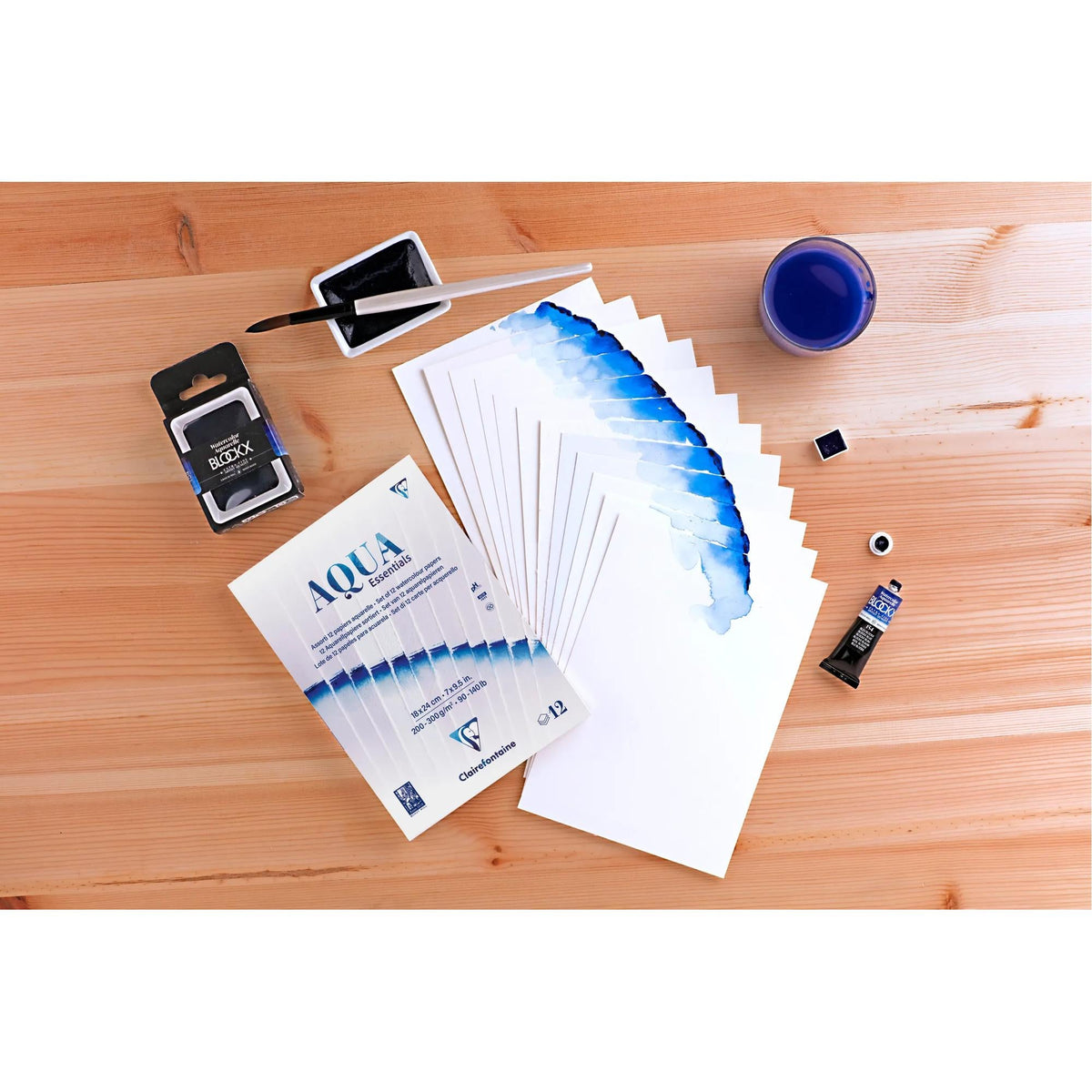 Aquarellblock CLAIREFONTAINE Aqua Essentials 200 bis 300 g/m² 10 – 24 cm - 12 Blatt
