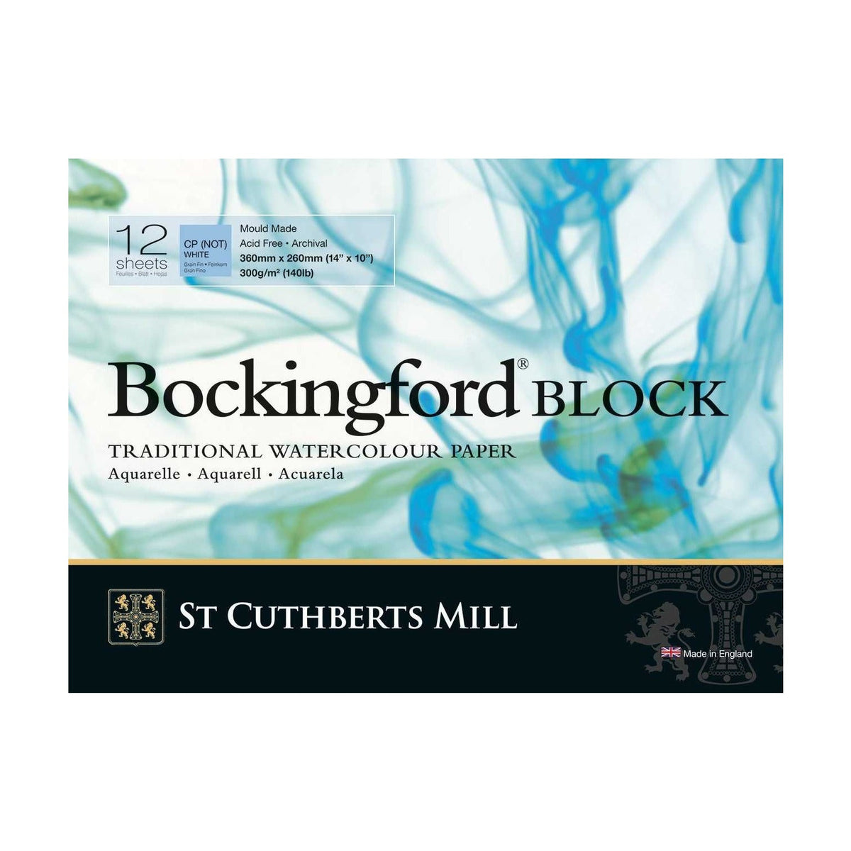 Aquarellblock St Cuthberts Mill Bockingford CP Weiß 300 g/m² 12 Blatt – 31 – 41 cm