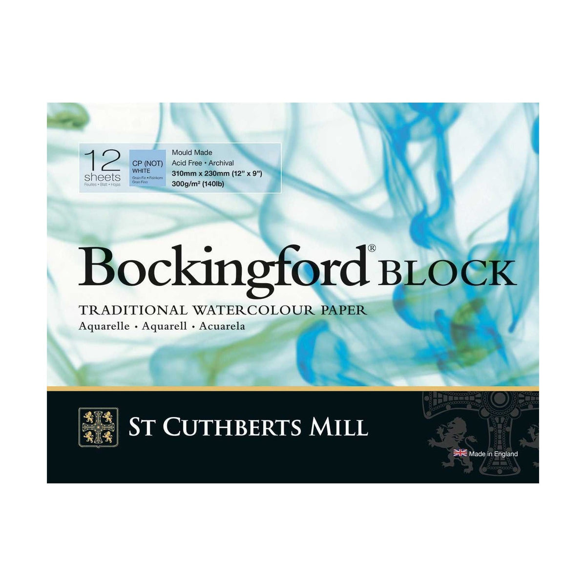 Aquarellblock St Cuthberts Mill Bockingford CP Weiß 300 g/m² 12 Blatt – 31 – 41 cm