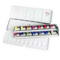 Aquarellfarben-Set "Botanycal" ROSA Gallery, Metallkoffer, 14 Farben, volle Töpfe