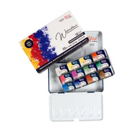 Aquarellfarben-Set "Мonopigmentiert" ROSA GALLERY, Metalldose, Indigo, 12 Farben, volle Töpfe