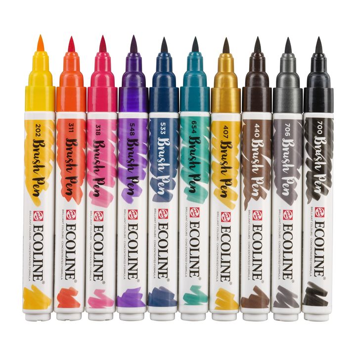 Aquarellstifte Ecoline Brush Pen Dark | 10er Set — Bild 3